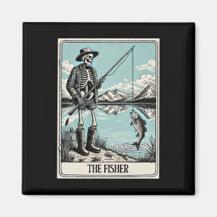The Fisher Skeleton Tarot Card For Fishing Lovers Magnet