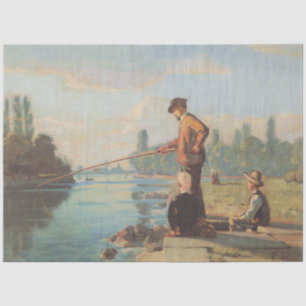 The Fisherman (Fishing Outdoors) (Angling) (River) Tissue Paper