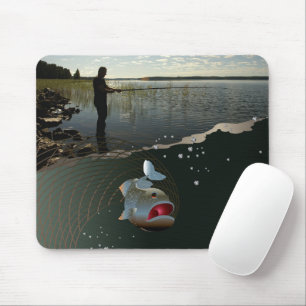 The fisherman. Happy fishing Mouse Pad