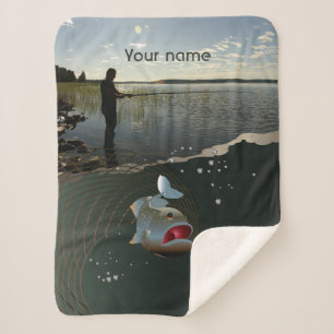 The fisherman​​​​​​​. Happy fishing Sherpa Blanket