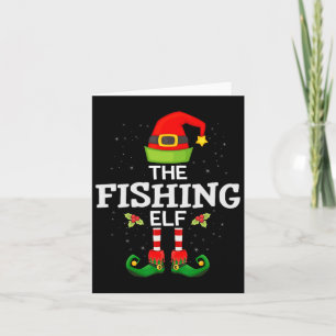 The Fishing Elf Christmas Family Matching Pajama  Card