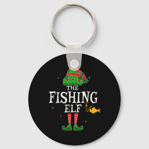 The Fishing Elf Group Matching Family Christmas Fi Keychain