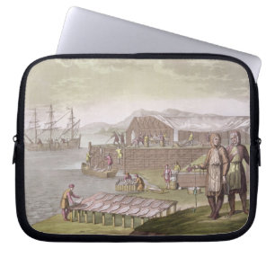 The fishing industry, Newfoundland, from 'Le Costu Laptop Sleeve