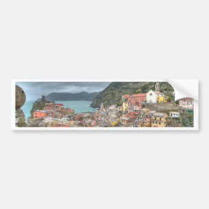 The fishing village of Vernazza, Cinque Terre, Ita Bumper Sticker