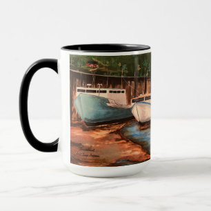 The Fishing Village Original Hand Painted Artwork Mug