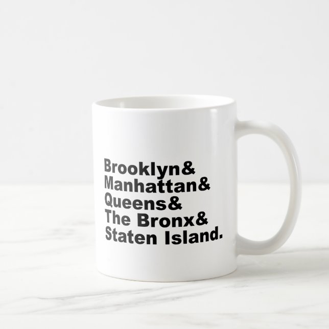 The Five Boroughs of New York City Coffee Mug (Right)