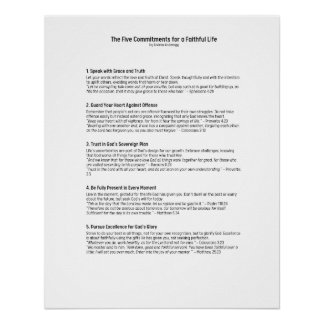 The Five Commitments for a Faithful Life  Poster