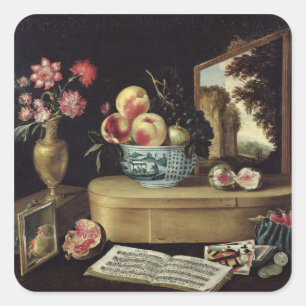 The Five Senses, 1638 Square Sticker