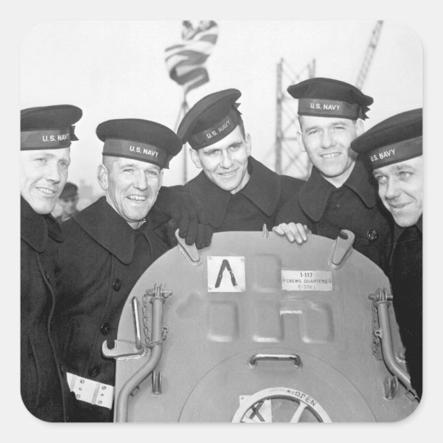 The five Sullivan brothers, all of_War image Square Sticker (Front)