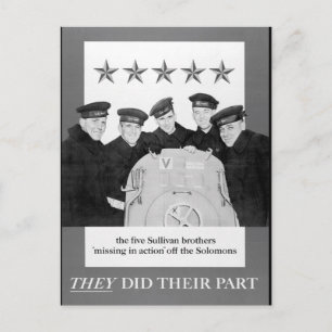 The five Sullivan brothers "missing_War image Postcard