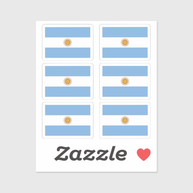 The flag of Argentina Collection pack of 6 (Sheet)
