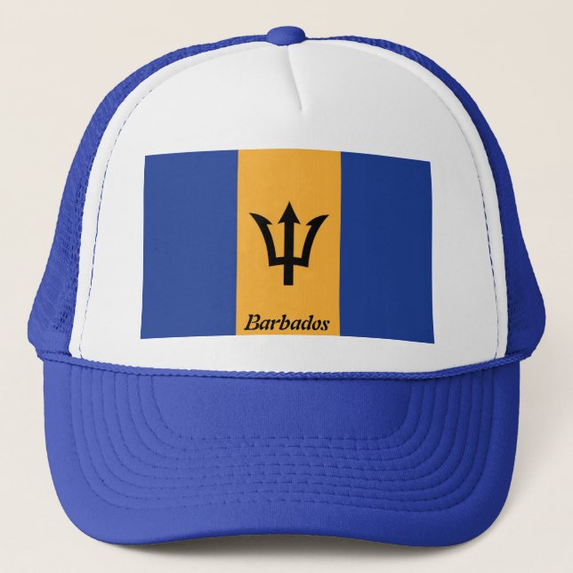 The Flag of Barbados Truckers Mesh Hat (Front)