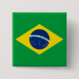 The Flag of Brazil 2 Inch Square Button