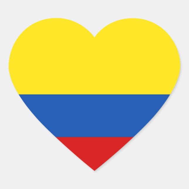 The Flag of Colombia Heart Sticker (Front)