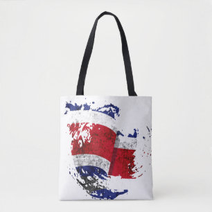 the flag of Costa Rica Tote Bag