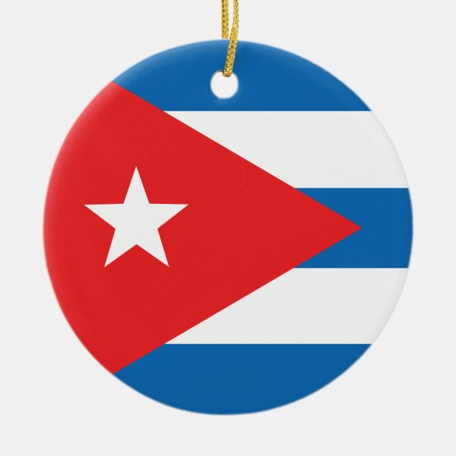 The Flag of Cuba Ceramic Ornament (Front)