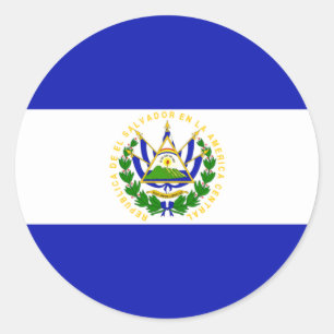 The Flag of El Salvador. Classic Round Sticker