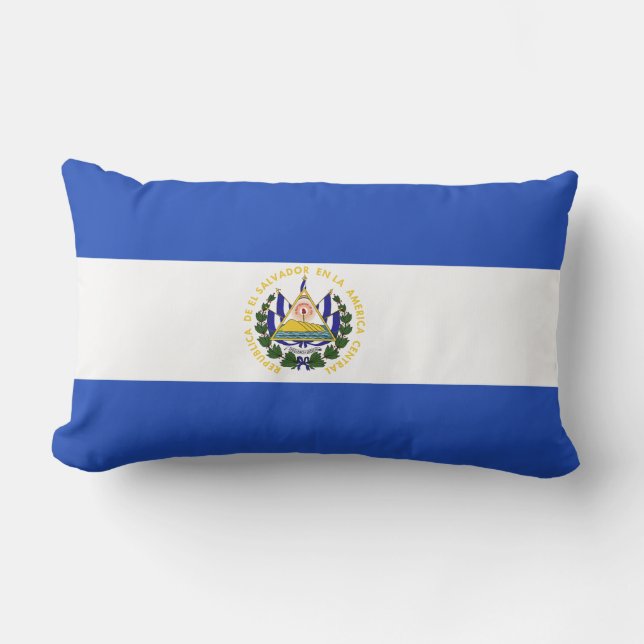 The Flag of El Salvador Lumbar Pillow (Front)