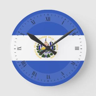 The Flag of El Salvador Round Clock