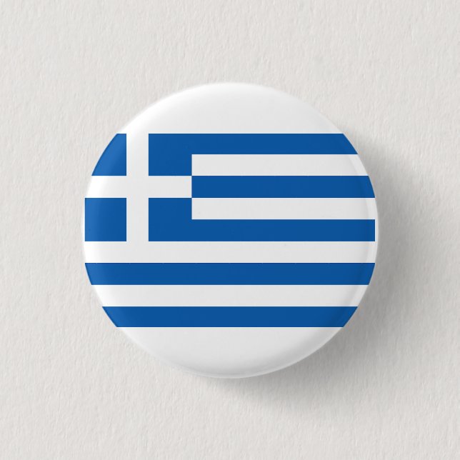 The flag of Greece  1 Inch Round Button (Front)