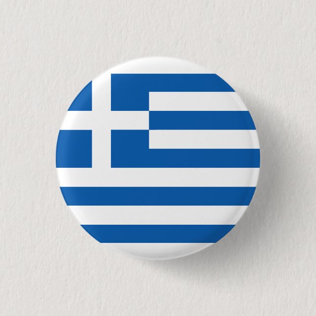 The flag of Greece  1 Inch Round Button (Front)