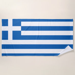 The flag of Greece  Beach Towel