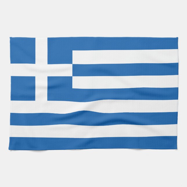 The Flag of Greece Kitchen Towel (Horizontal)