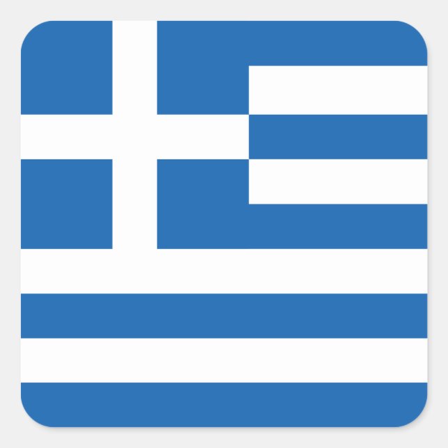 The Flag of Greece Square Sticker (Front)