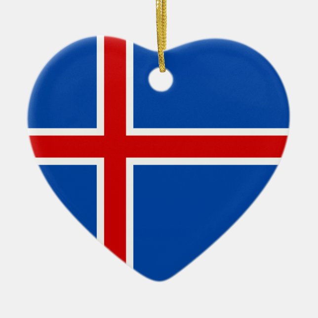 The Flag of Iceland Ceramic Ornament (Front)