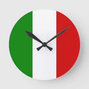 The Flag of Italy Round Clock