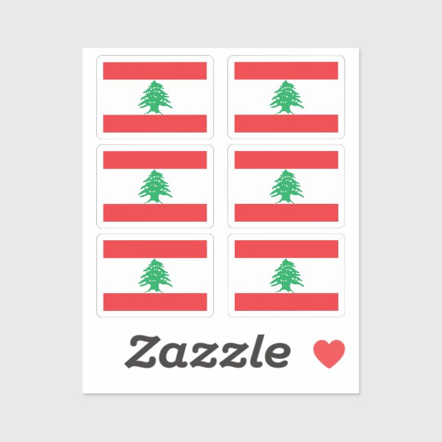 The flag of Lebanon Collection pack of 6 (Sheet)