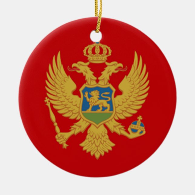 The Flag of Montenegro Ceramic Ornament (Front)