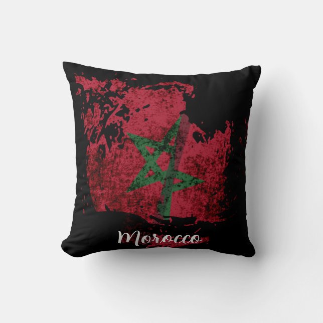 the flag of Morocco Throw Pillow (Front)