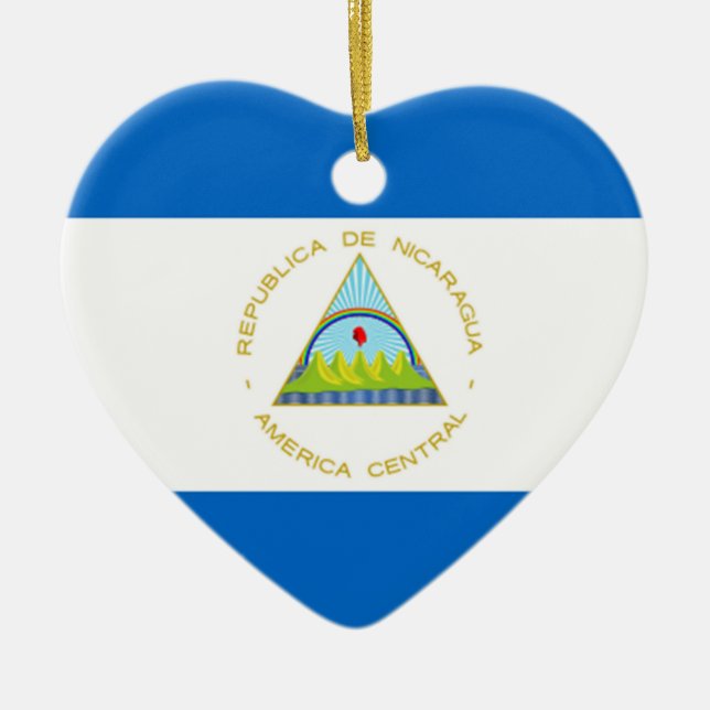 The Flag of Nicaragua - Latin America Ceramic Ornament (Front)