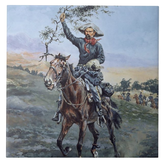 “The Flag of Peace” by Frederic Remington Tile (Front)