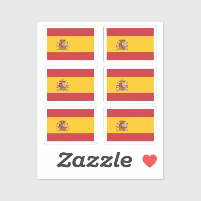 The flag of Spain Collection pack of 6 (Sheet)