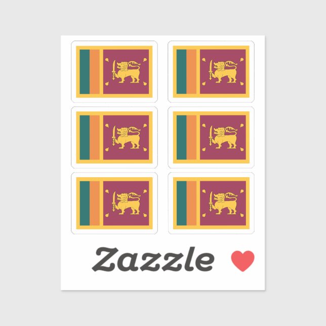 The flag of Sri Lanka Collection pack of 6 (Sheet)