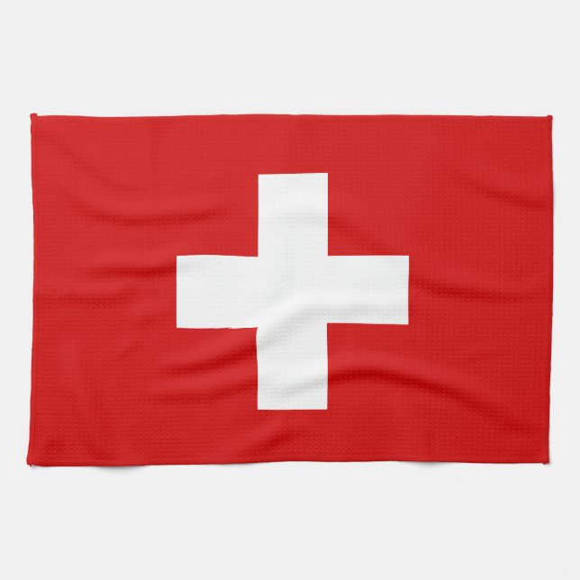 The Flag of Switzerland Kitchen Towel (Horizontal)