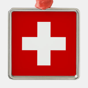 The Flag of Switzerland Metal Ornament