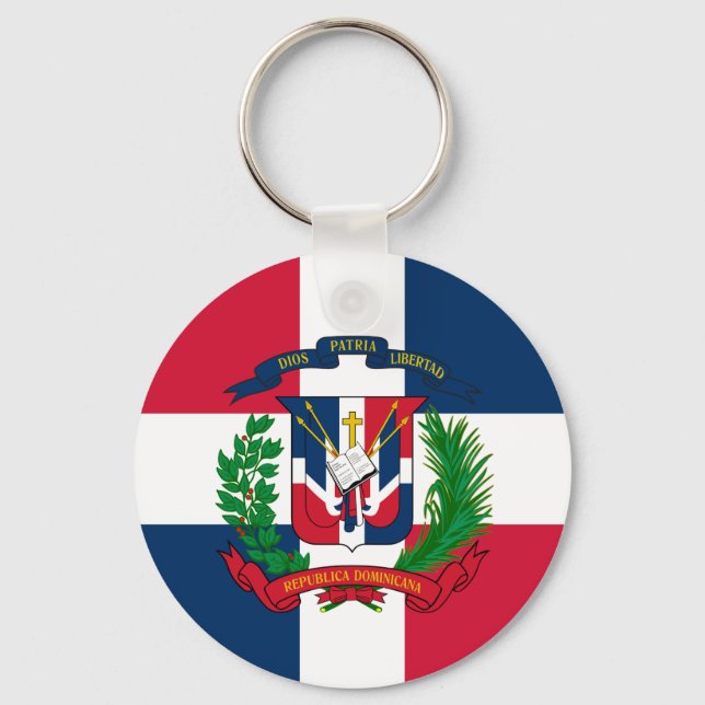The flag of the Dominican Republic Keychain (Front)
