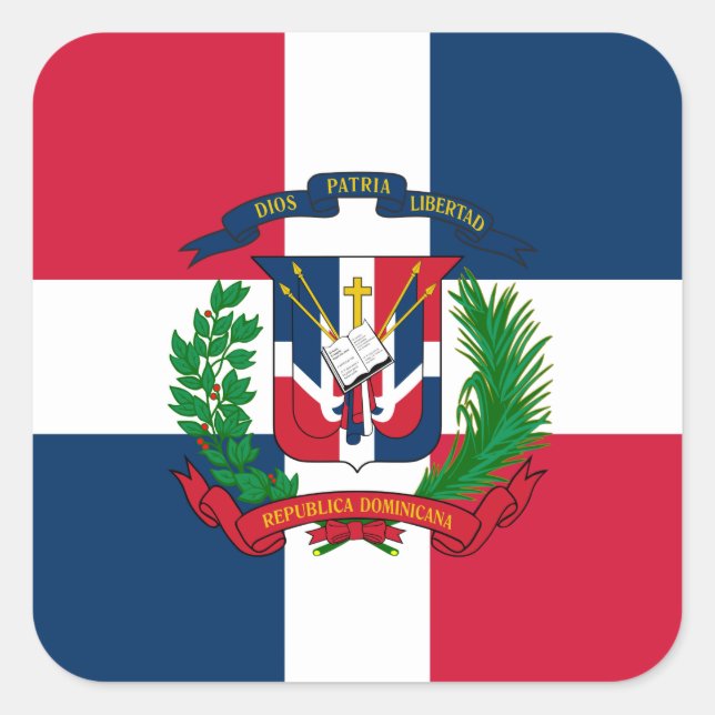 The flag of the Dominican Republic Square Sticker (Front)