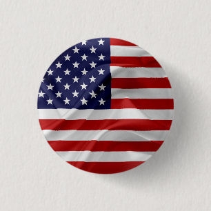 The Flag of the United States of America 1 Inch Round Button
