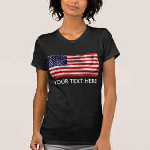 The Flag of the United States of America Black T-Shirt