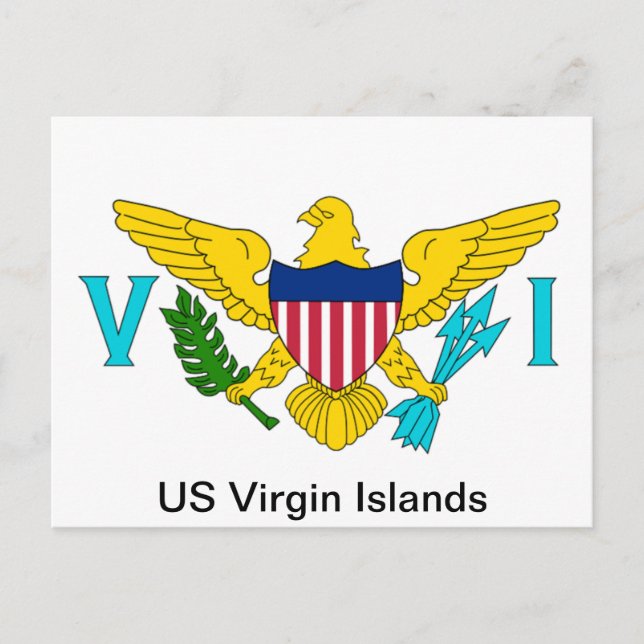 The Flag of the US Virgin Islands Postcard (Front)