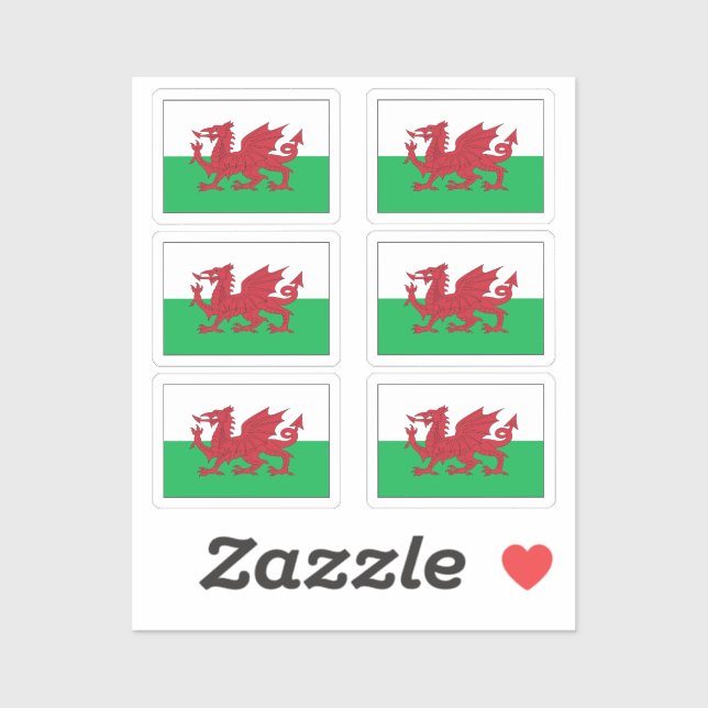 The flag of Wales Collection pack of 6 (Sheet)