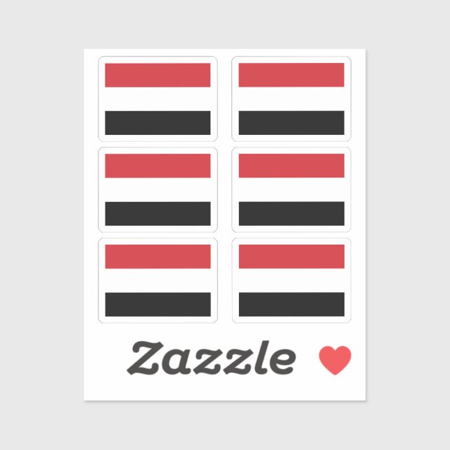 The flag of Yemen Collection pack of 6 (Sheet)