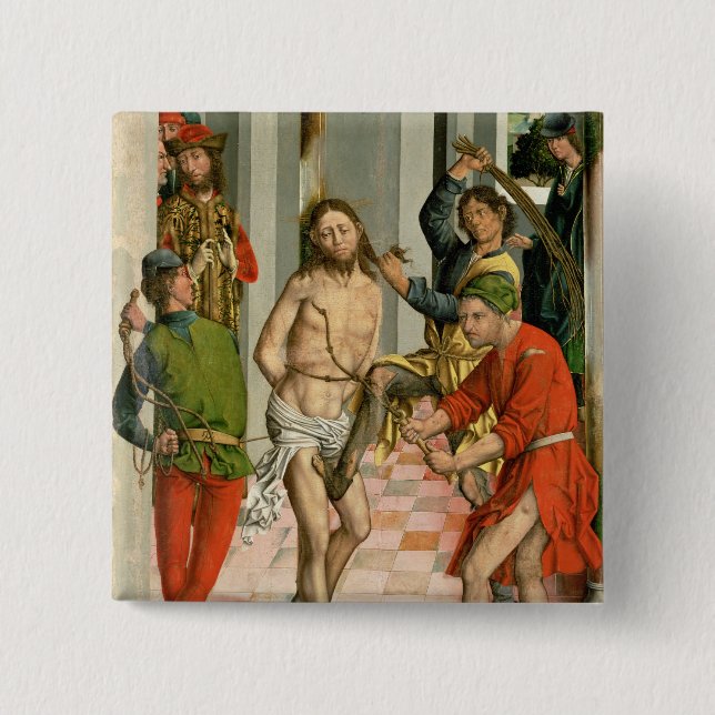 The Flagellation 2 Inch Square Button (Front)