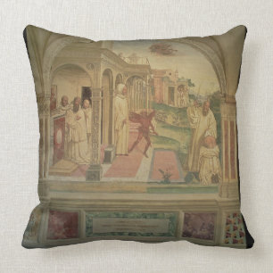 The Flagellation of St. Benedict, from the Life of Throw Pillow