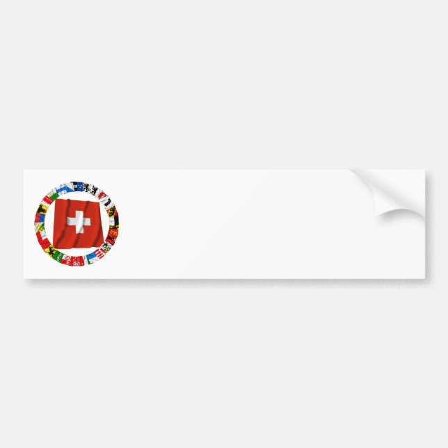 The Flags of the Cantons of Switzerland Bumper Sticker (Front)