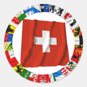The Flags of the Cantons of Switzerland Classic Round Sticker